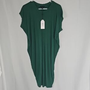 Universal Standard Elara Tunic Dress Green 2XS Vented Hem